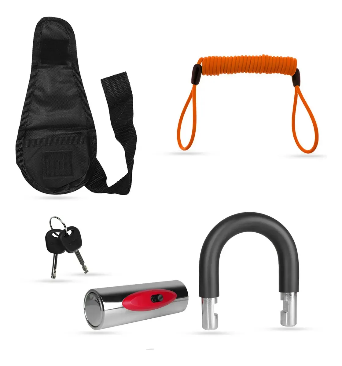 Trava Disco Freio GP Tech Preto/Prata Com Lembrete Para Motos E Bicicletas