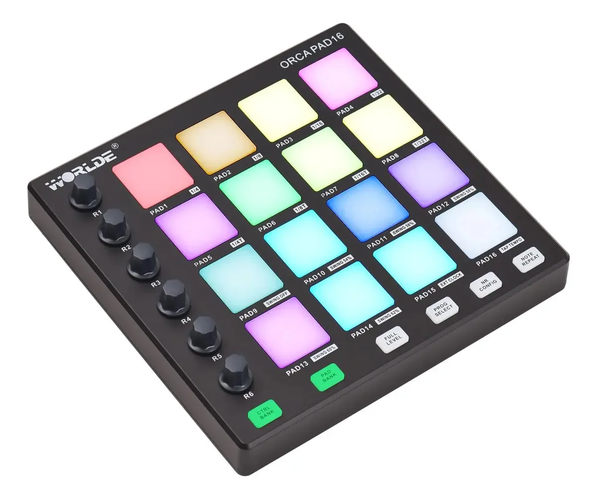 Controlador Midi Usb Portátil Strike Pad 48 Pads Rgb