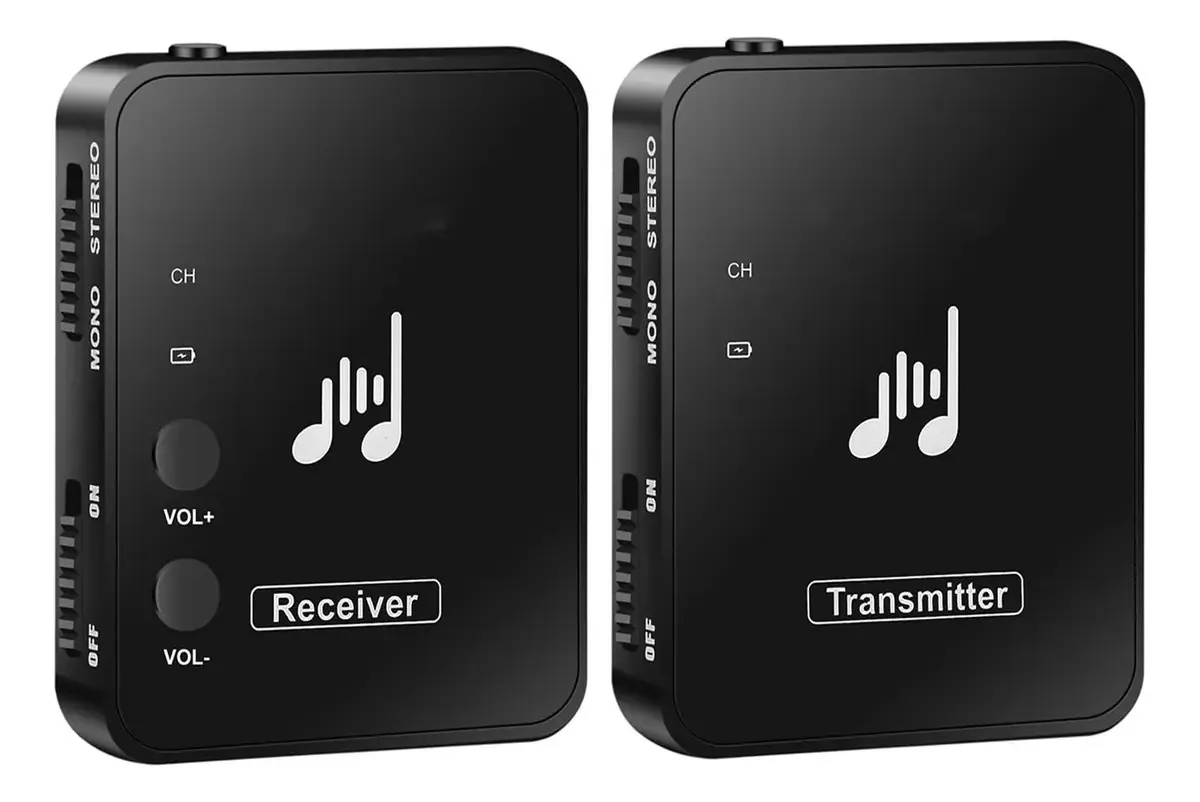 Monitor de fone de ouvido sem fio Moweo Wp-10 de 2,4 GHz Transmissor e receptor do sistema de transmissão recarregável