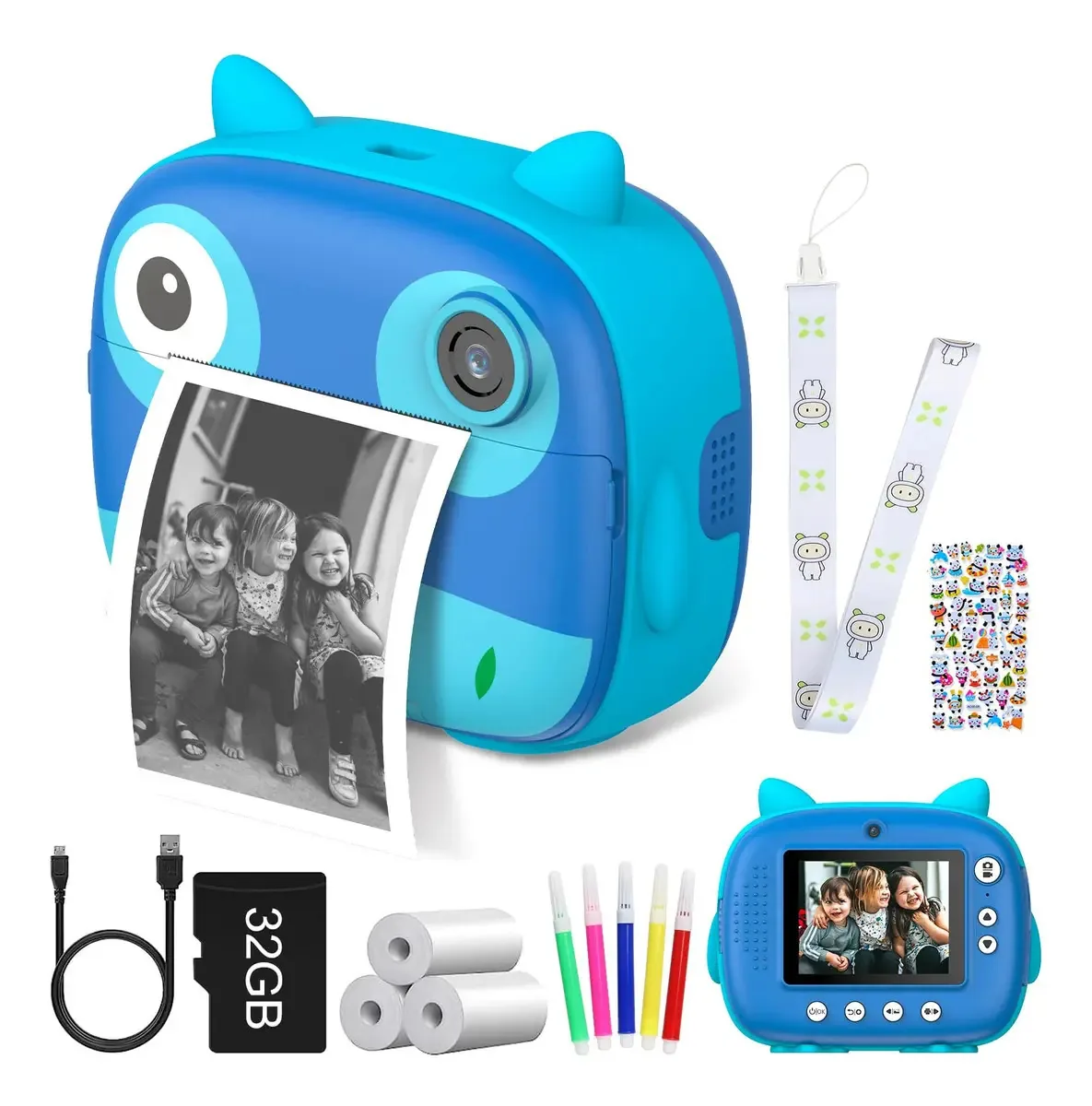 MOWEO Cámara infantil instantânea cor azul
