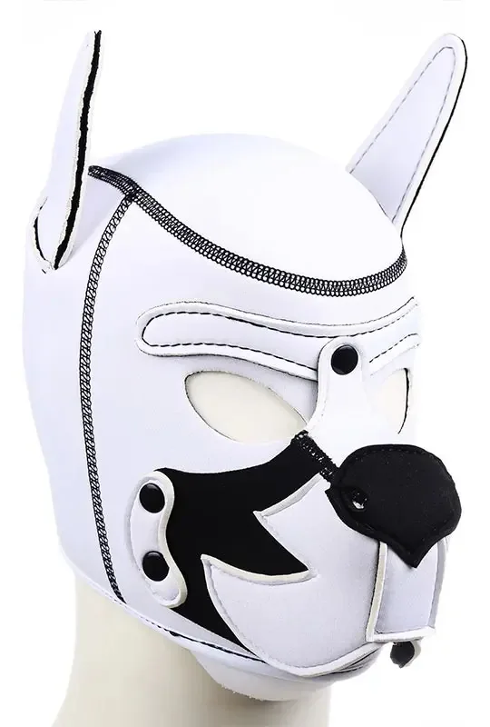 Máscara Cosplay Puppy Hood Branca Dog