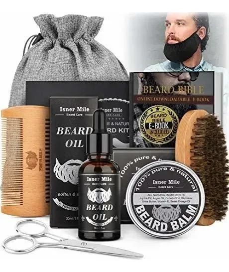 Kit de crescimento de barba e kit de modelagem de barba de aço
