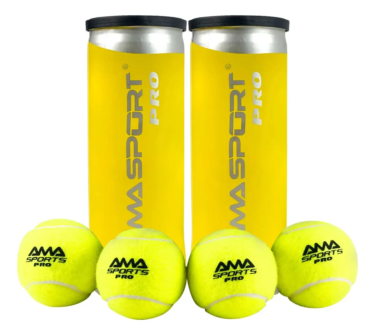 Bolas de padel Amasport Pro+, 2 latas/6 bolas douradas