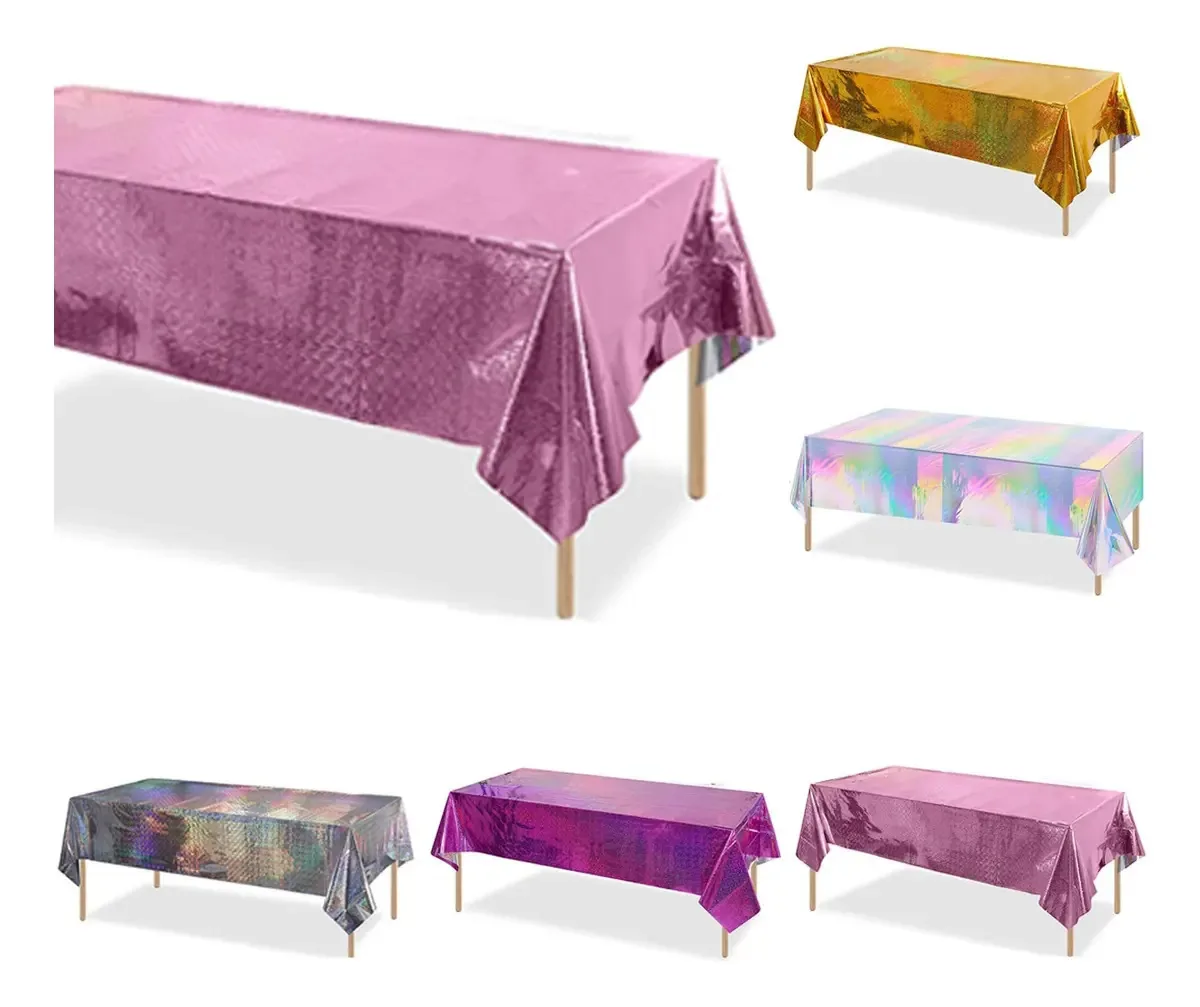 1 peça de toalhas de mesa retangulares Toalha de mesa 1,37* 2,74 m, cor rosa
