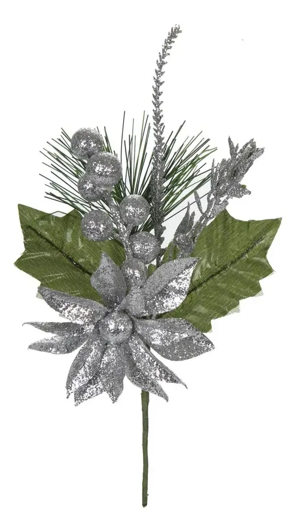 Palheta de Natal Mylin Silver 20cm