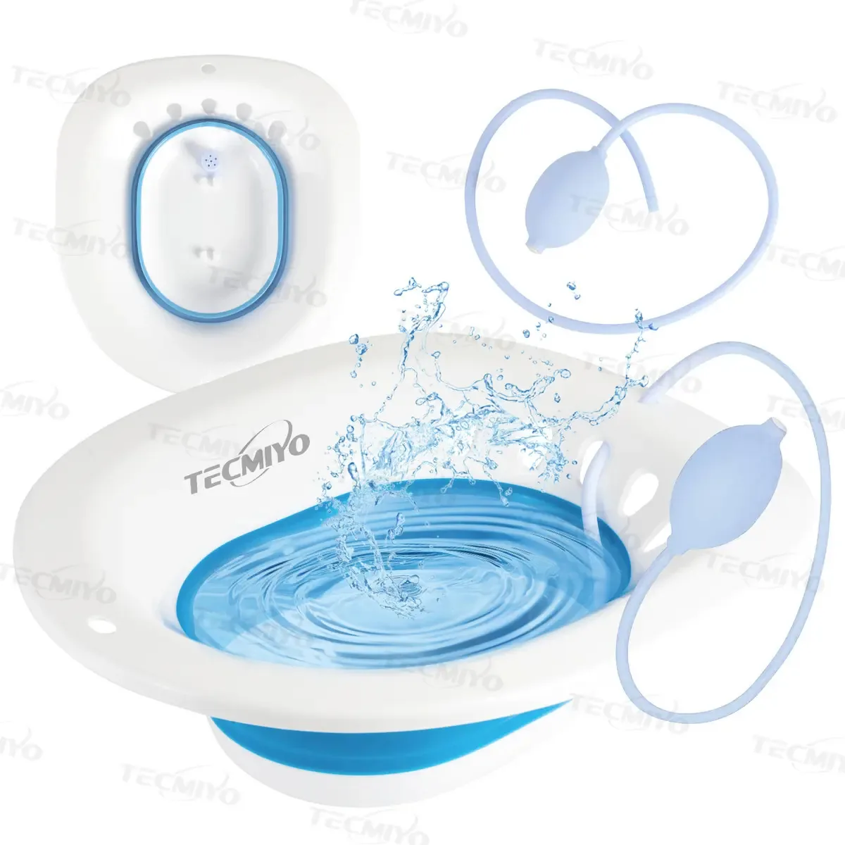 Kit de banho para hemorróidas Sitz, assento sanitário azul