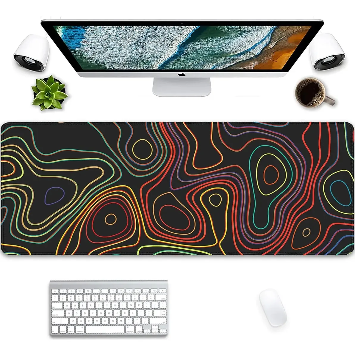 Mouse Pad com topografia multicolorida, Mouse Pad