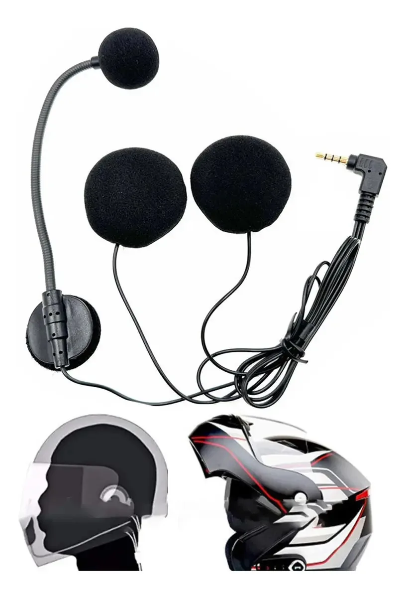 Kangql - Microfone de Ouvido, Capacetes de Motocicleta, Microfone, Omnidirecional, Capacetes de Motocicleta, Música Integrada, Duplo