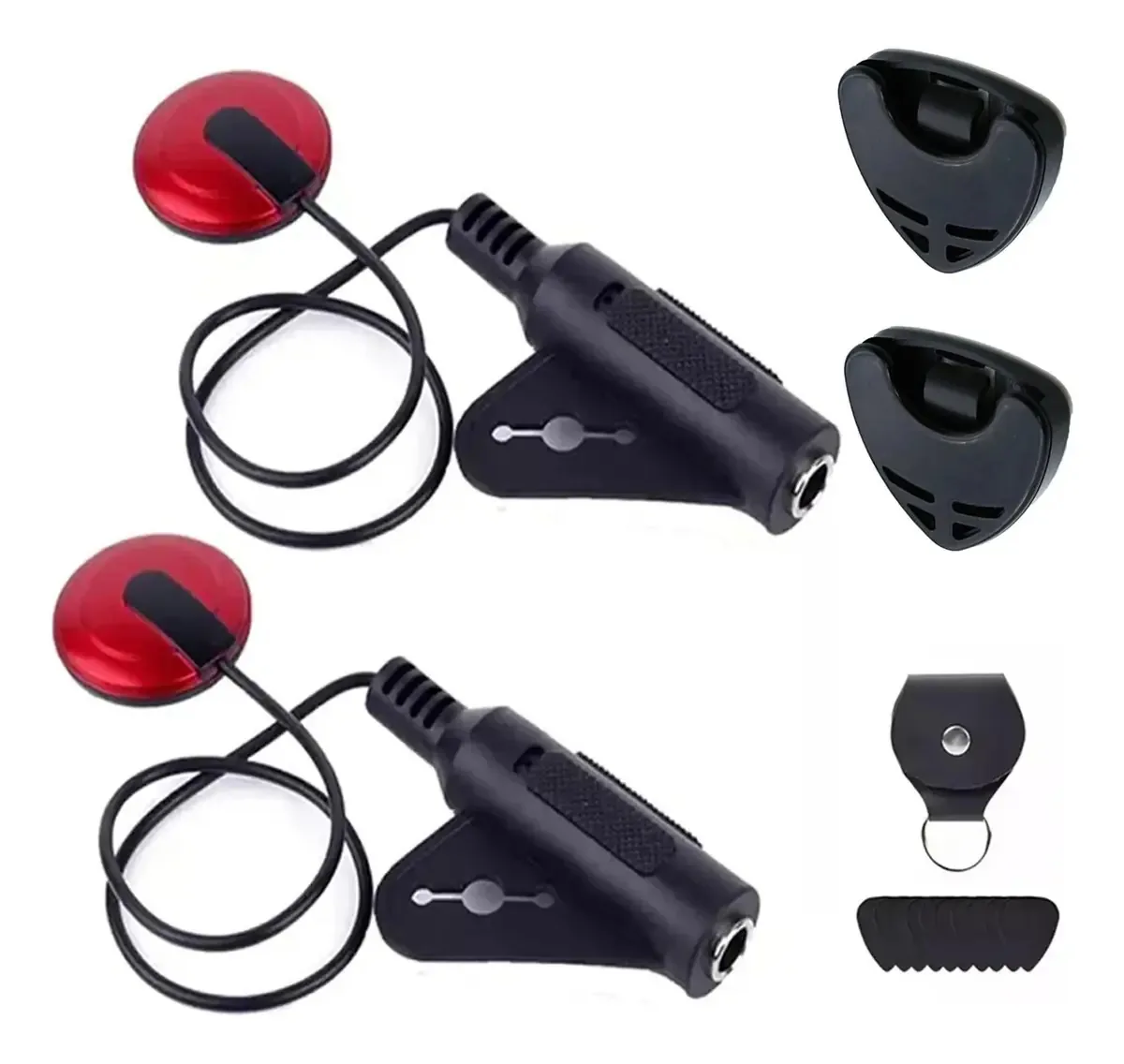 2 captadores para guitarras, violino, banjo, microfone, microfone, captador de contato para guitarra, ukulele, violino, instrumento de cordas
