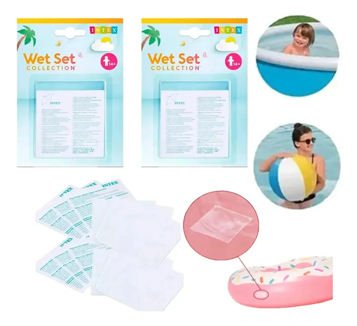 Conjunto Olulupack de colchões infláveis Adhesive Patch Pools, 12 unidades