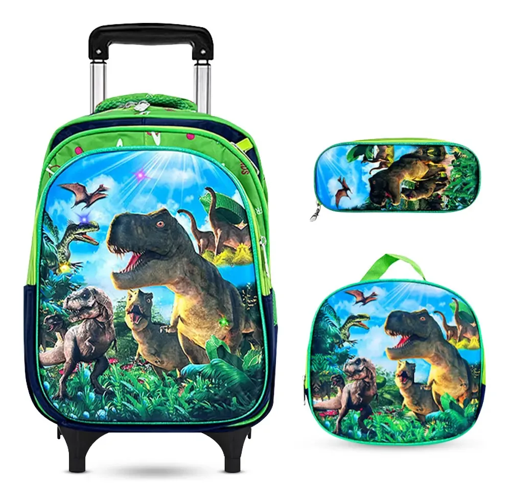 Conjunto de 3 mochilas infantis para escola primária com lancheira e caneta