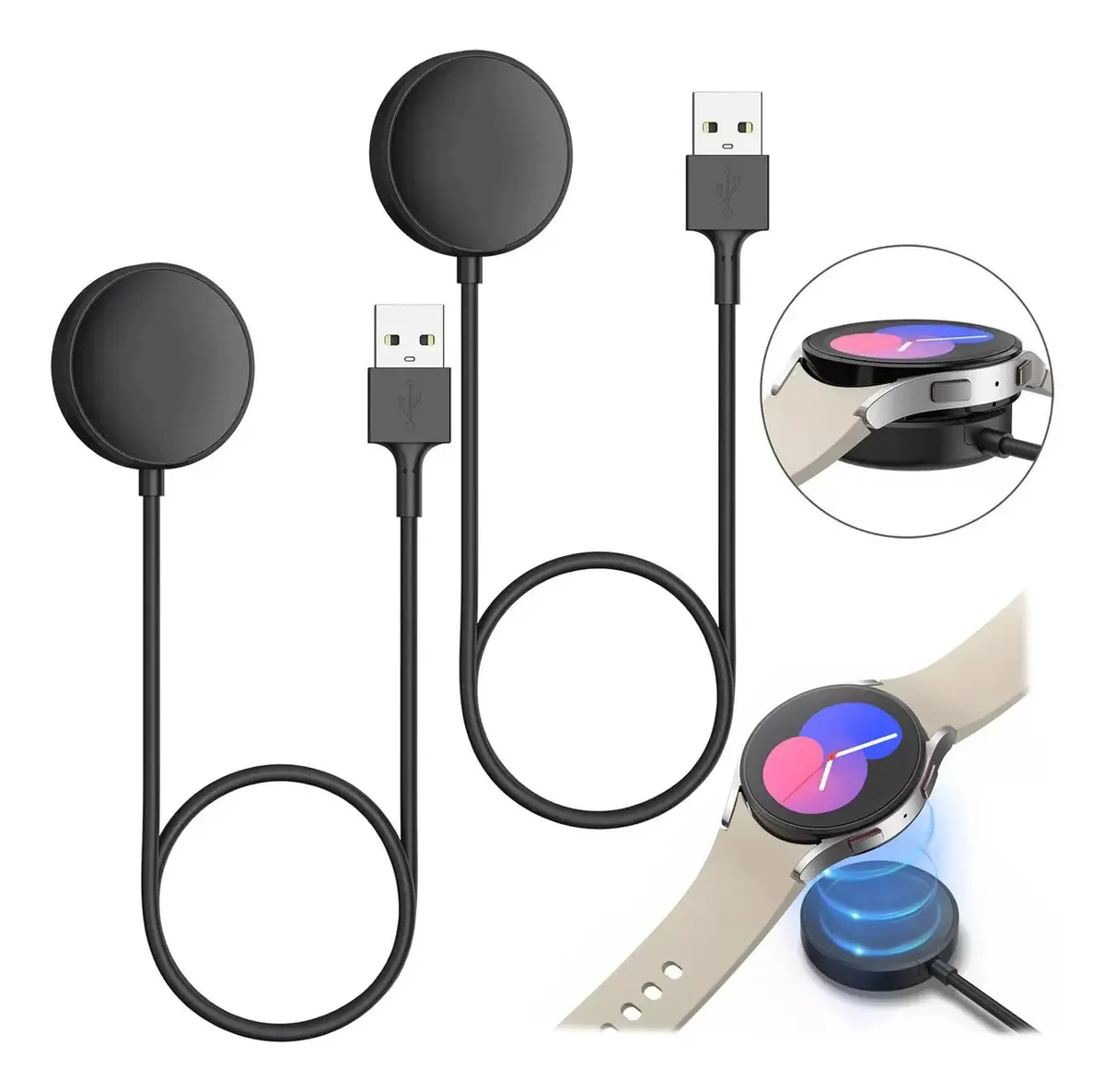 2 carregadores para Samsung Galaxy Watch 5/4/3 Watch Active 2/1