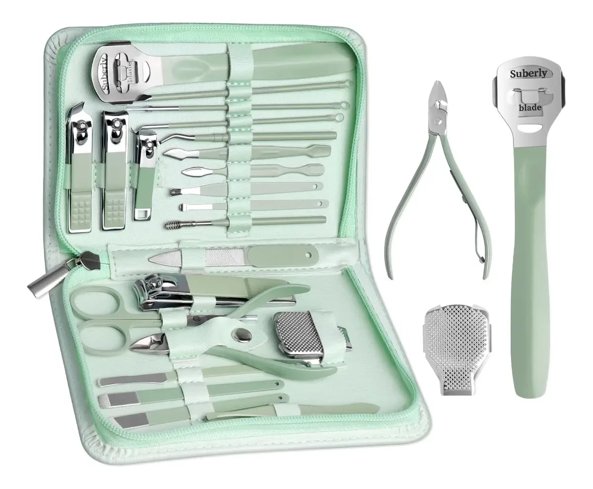 Kit de manicure e pedicure 22 em 1 para cuidados com mãos e pés V