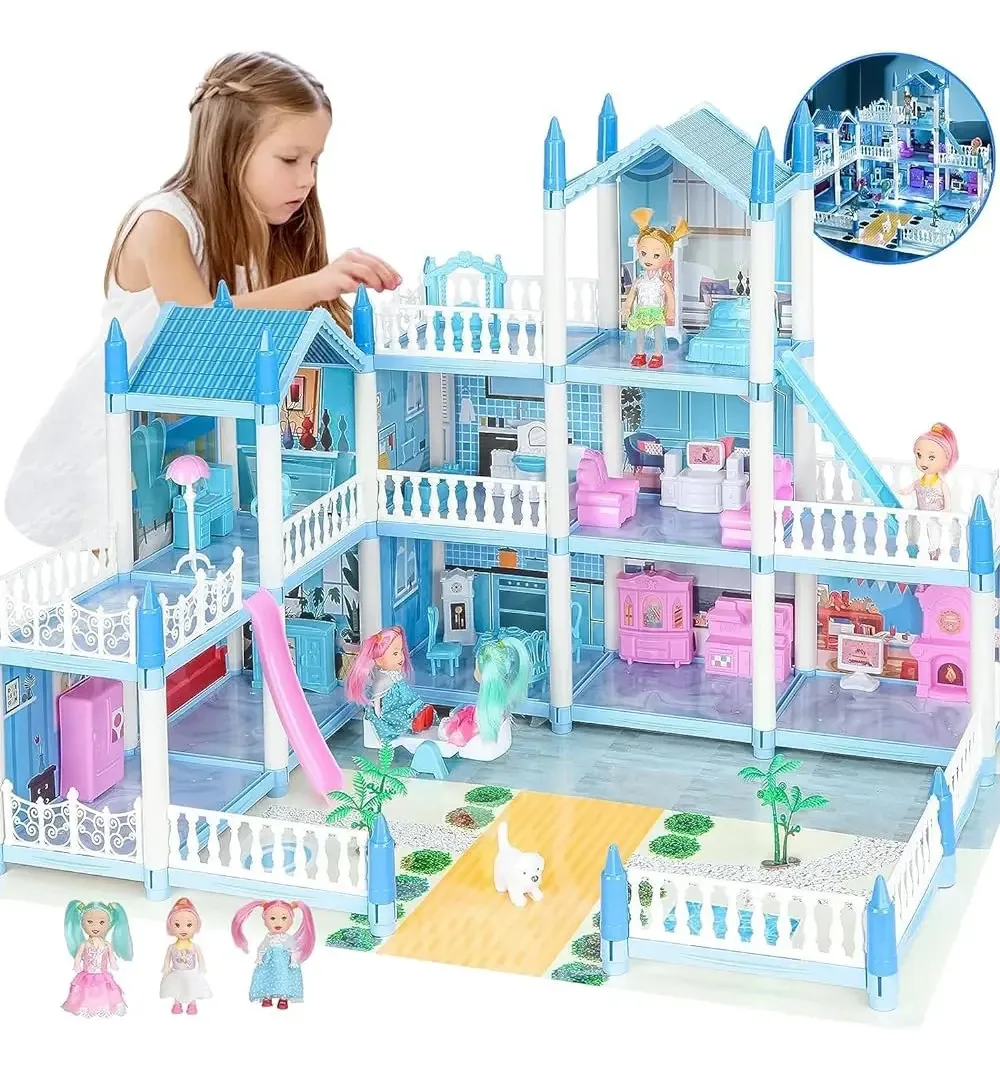 Casa de bonecas, conjunto de móveis e acessórios para casa