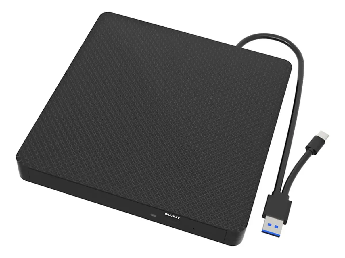 Heraon - Gravador e Leitor de DVD Externo USB 3.0 e USB C Reprodutor de DVD Gravadores Ópticos para Portáteis e Computador