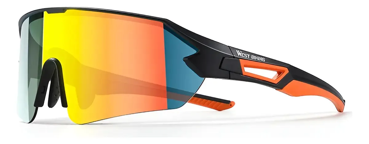 Óculos de sol de ciclismo UV400, óculos esportivos, óculos de armação preta