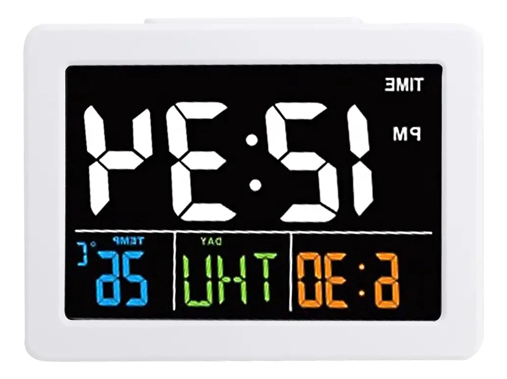 Despertador fofo, Relógio de mesa LED, Relógio P