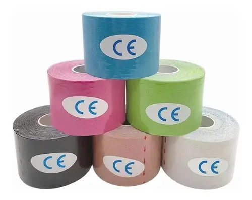 Fita cinesiológica Fita de bandagem neuromuscular 5mx5cm (4 unidades) Cor branca