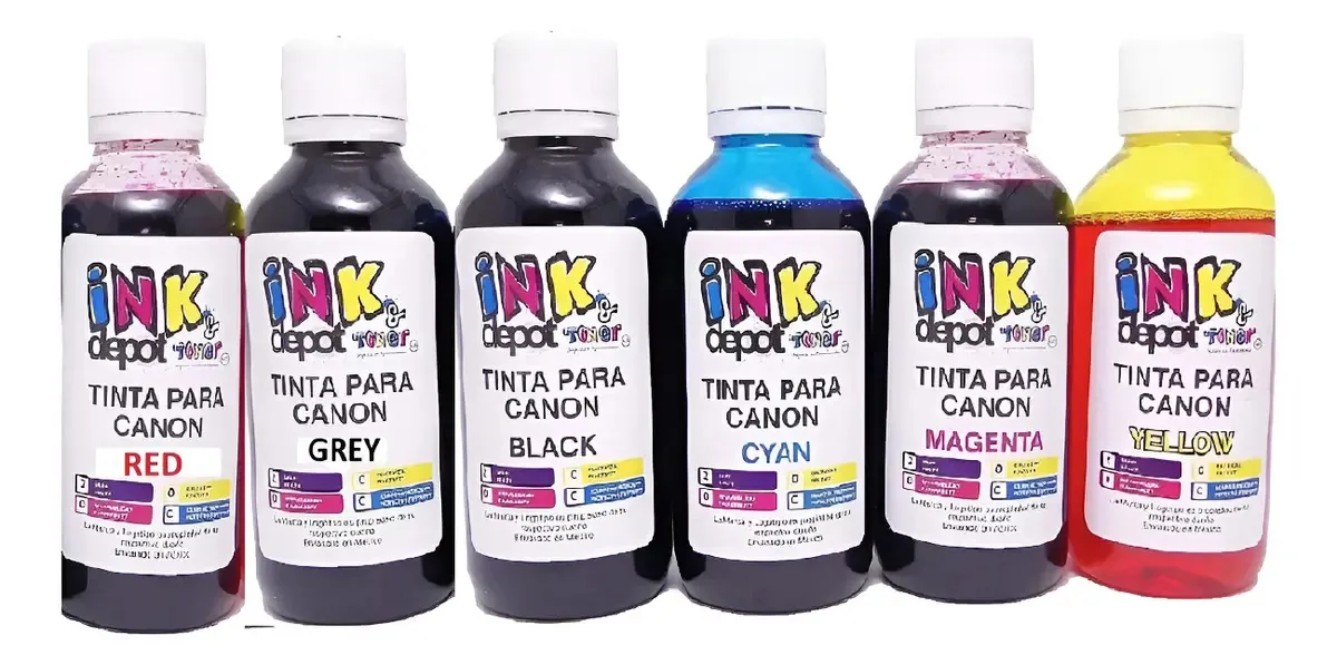 Kit de 6 tintas de 250 ml compatíveis com Canon G510 G610 Gi-13 Kit 6 tintas de 250 ml