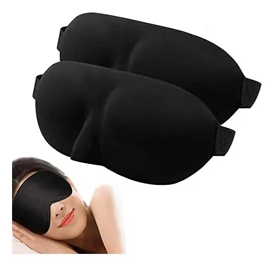 Máscara de dormir, boné antiluminoso 3D para dormir, máscara de dormir, máscara de dormir para dormir, máscara de olhos de espuma viscoelástica com alça ajustável, adequada