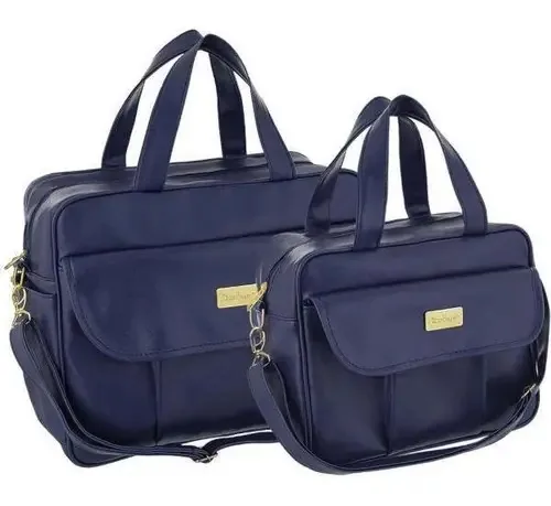 Kit Bolsa Maternidade Enxoval Bebê Plike Baby Azul Escuro