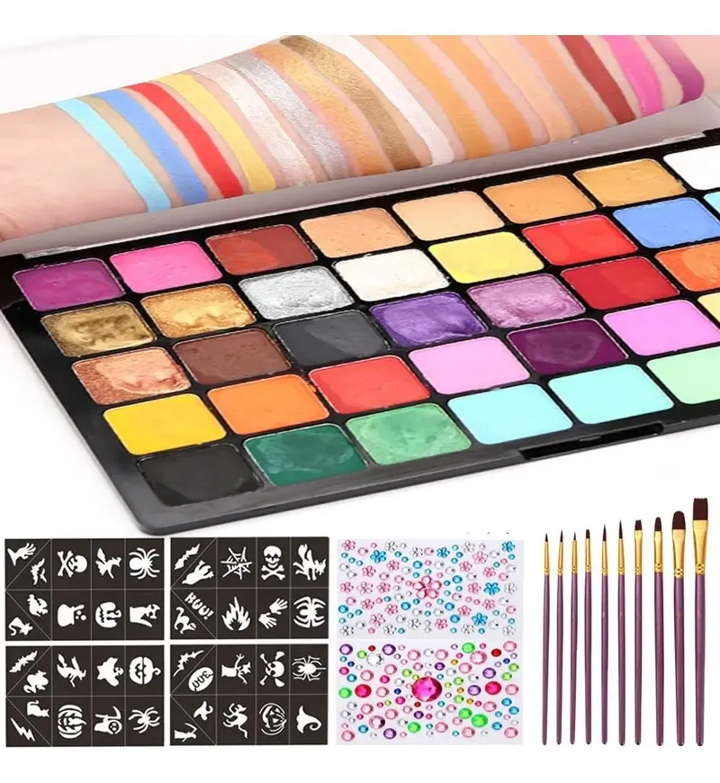 Kits de maquiagem para pintura facial de 40 cores para pintura corporal