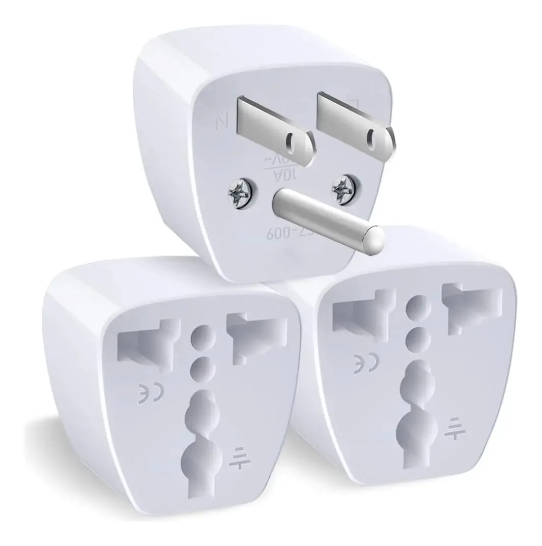 Pacote Com 3 Adaptadores De Tomada Universal De Viagem
