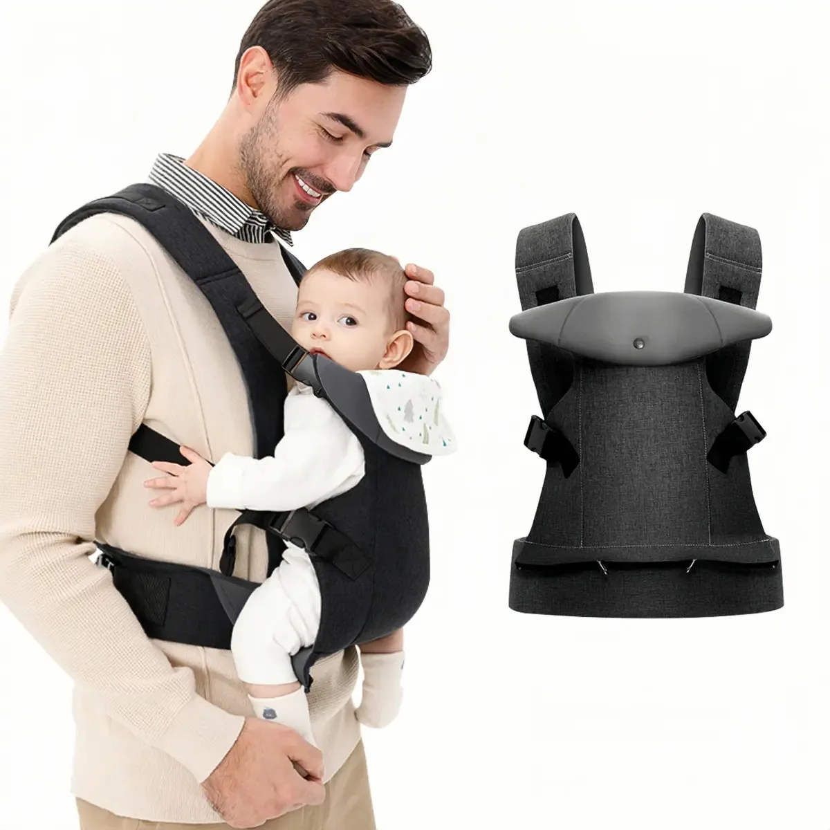 Cinto ergonômico para bebês Iulonee, porta-bebês, cor preta