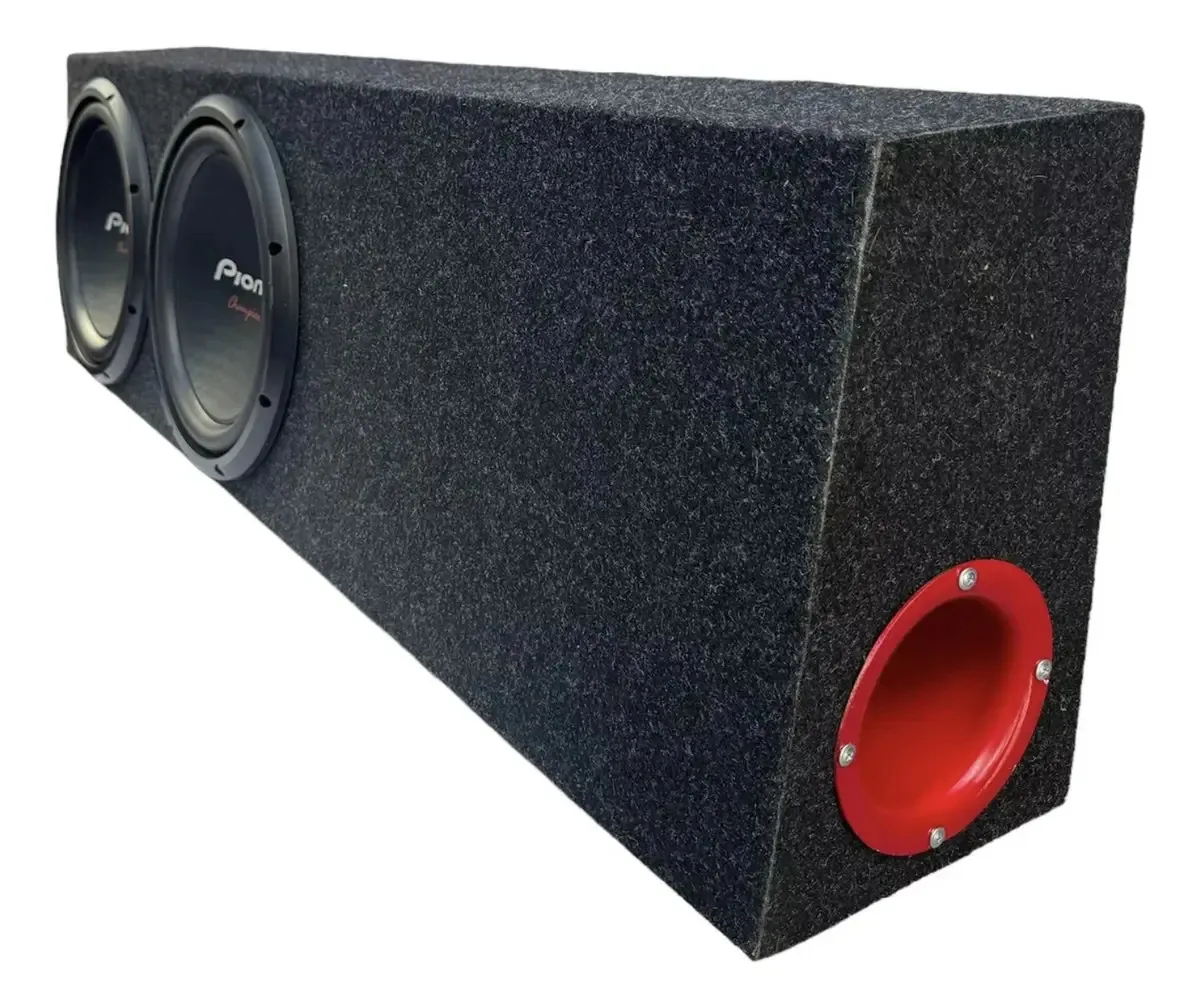 Gaveta acústica de madeira para caminhonete com subwoofer duplo