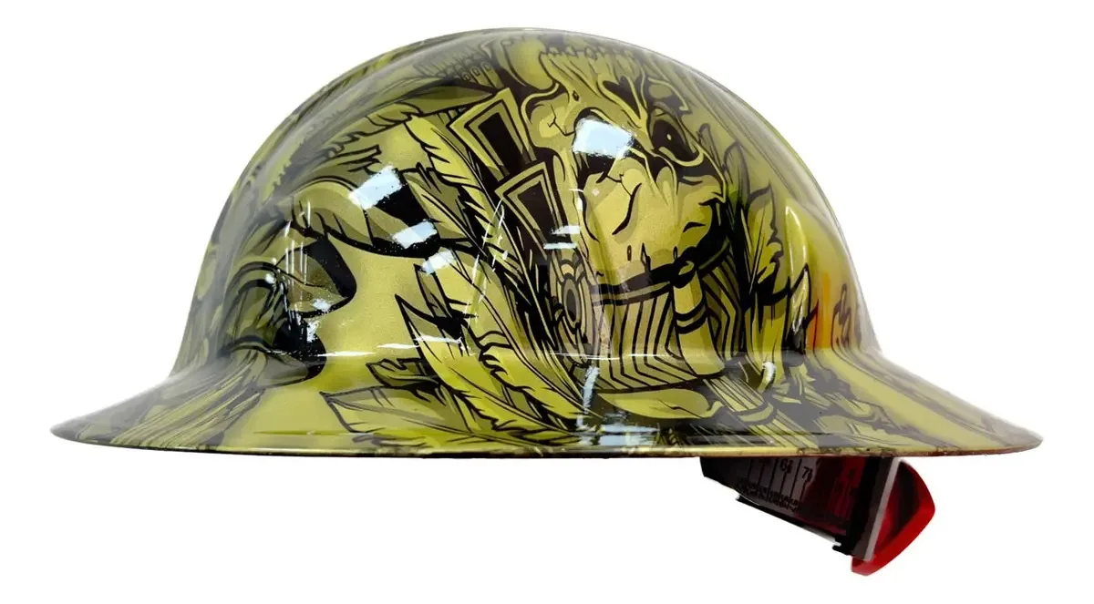 Capacete de segurança Infra Matraca Wide Wing com decoração asteca
