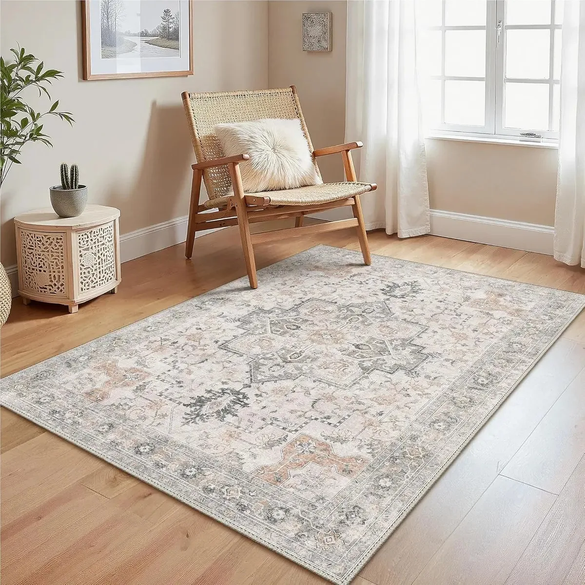 Tapete decorativo marrom de 180 x 270 cm, adequado para sala de estar e quarto, tapete de decoração moderna, tapete/tapete persa autêntico, 270 cm de comprimento e 180 cm de largura