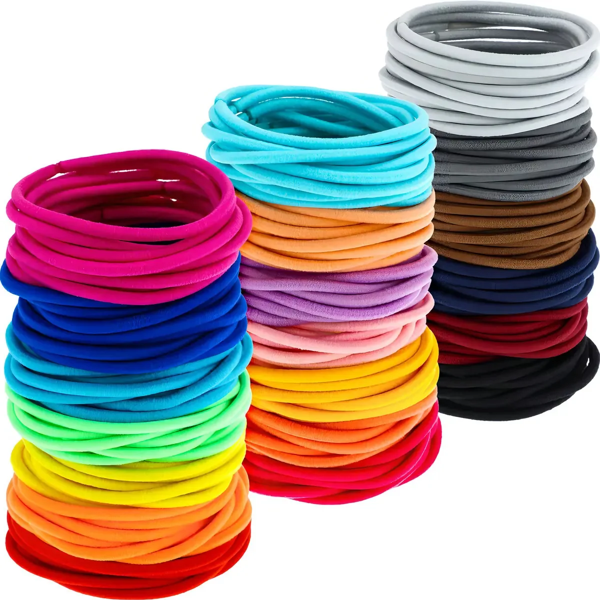 200 peças de laços de cabelo elásticos não metálicos, laços de par