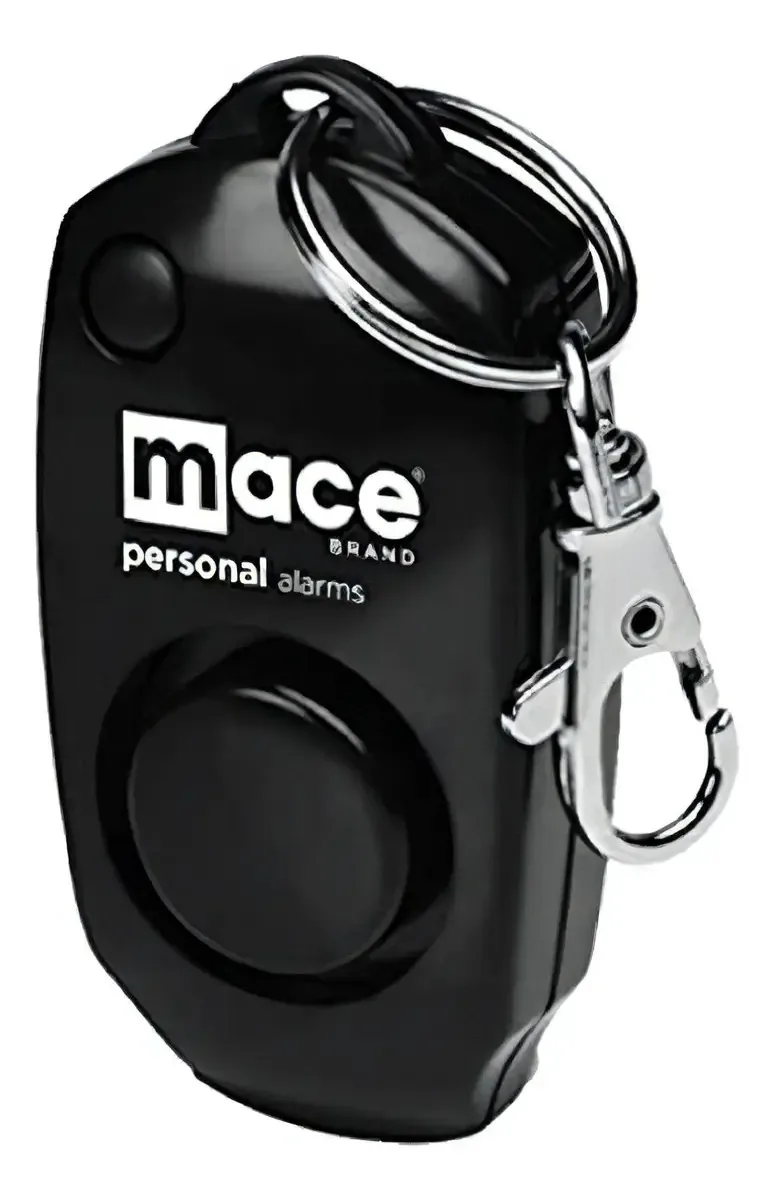 Alarme Pessoal Mace Brand 130 Db Com Apito De Reserva, Botão Oculto Off E Bolsa/clip De Carteira Para Autodefesa, Preto