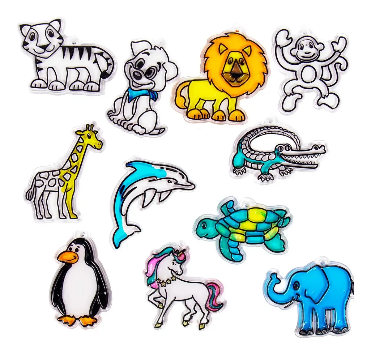 Pacote De 12 Peças Reposição Pega-Sol Animais Multicolor