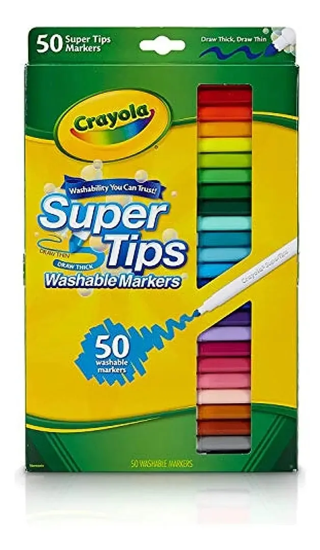 Marcadores laváveis Crayola de 50 quilates Super Tips 50, variedade C