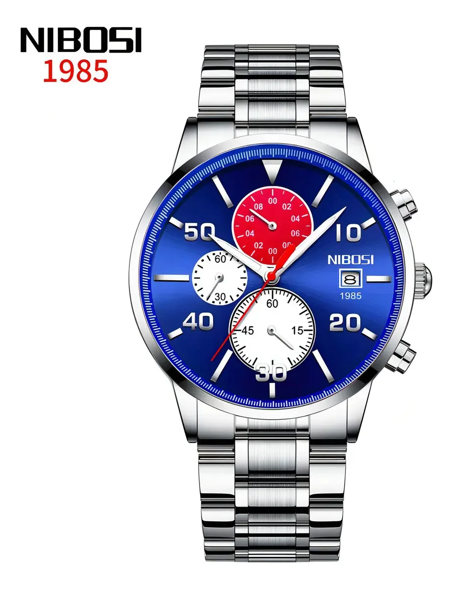 Relógios impermeáveis Nibosi Luminous Calendar para homens