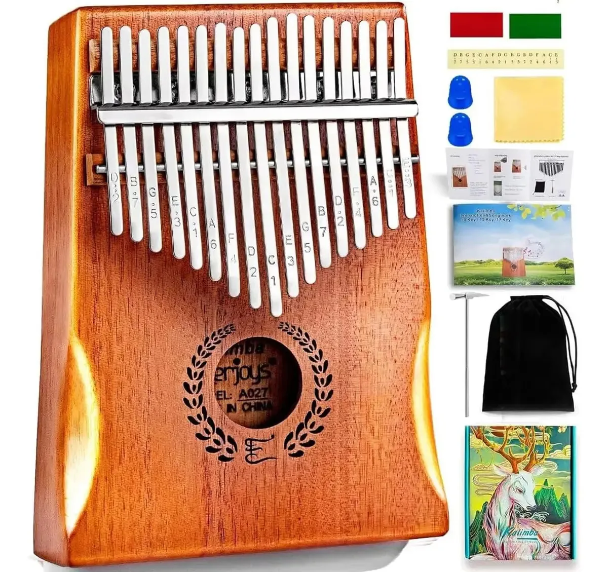 Piano Everjoys Kalimba Thumb de 17 teclas, música profissional
