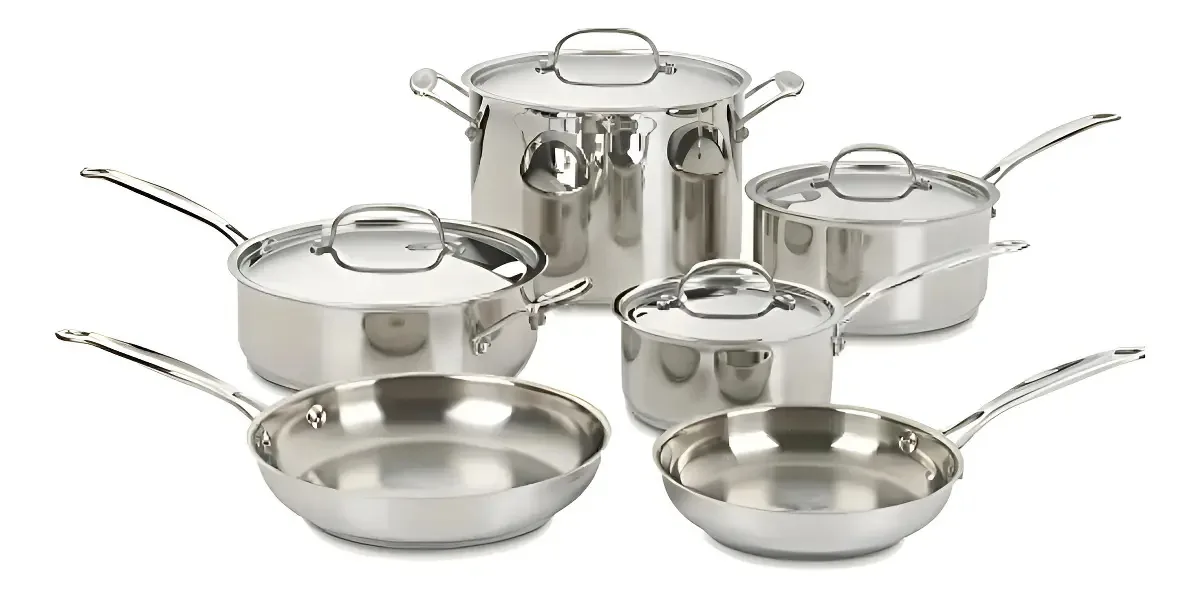 Jogo Panelas Cuisinart Aço Inox Induçao Chef's Classic 10pc Conjunto De Panelas De 10 Peças