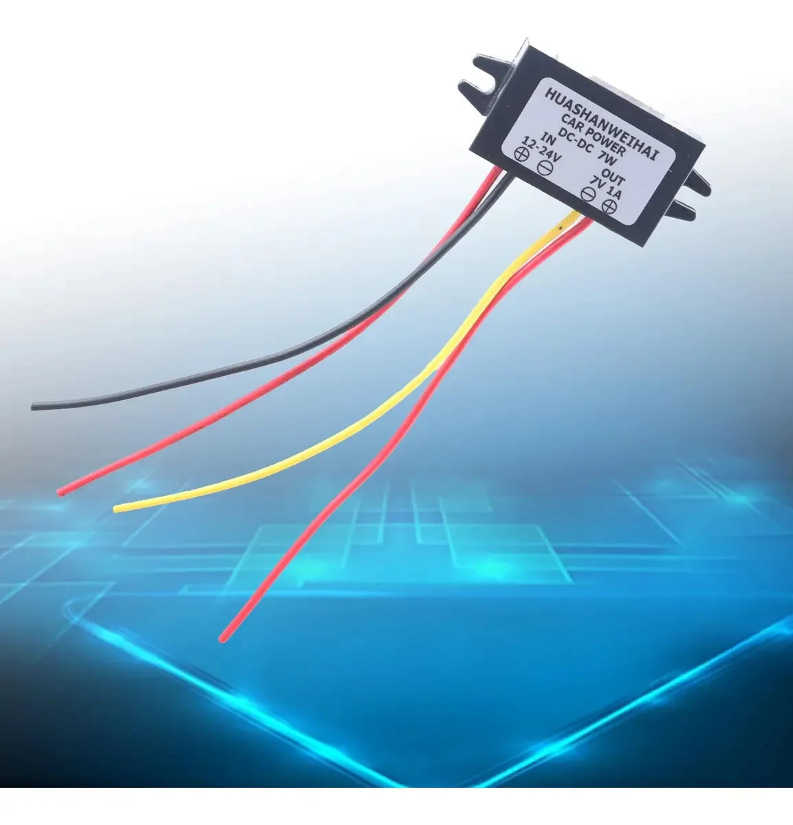 Conversores de energia de 12V, 24V a 7V, 1A, módulo, conversores de energia de carro com regulador de tensão reduzida