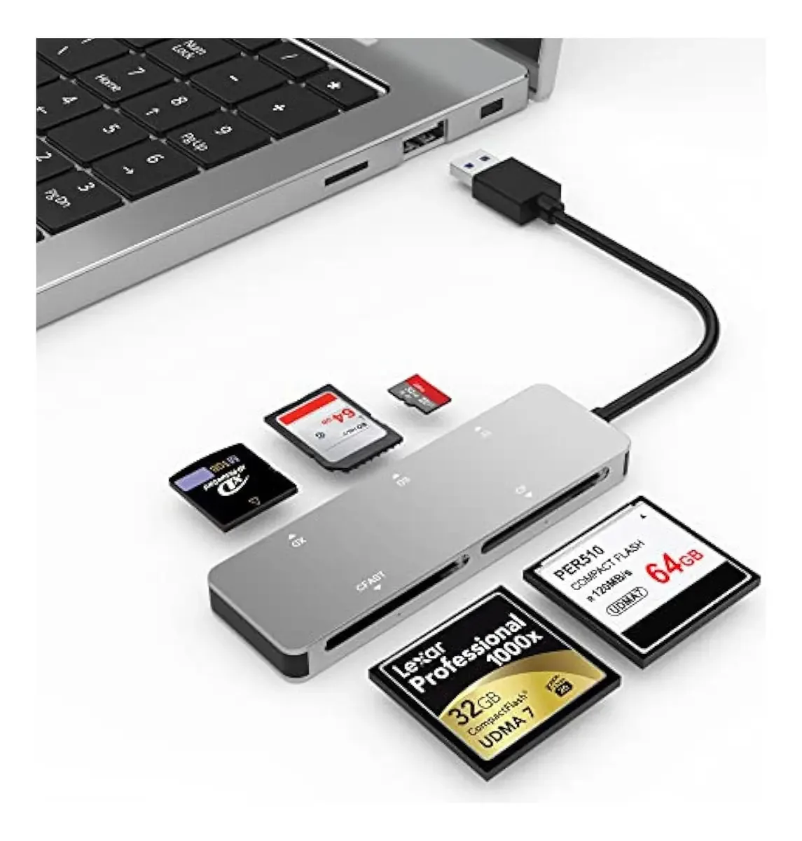 Cfast - Leitor de cartão, 5 Gbps USB-A 3.0, leitor de cartão Cfast
