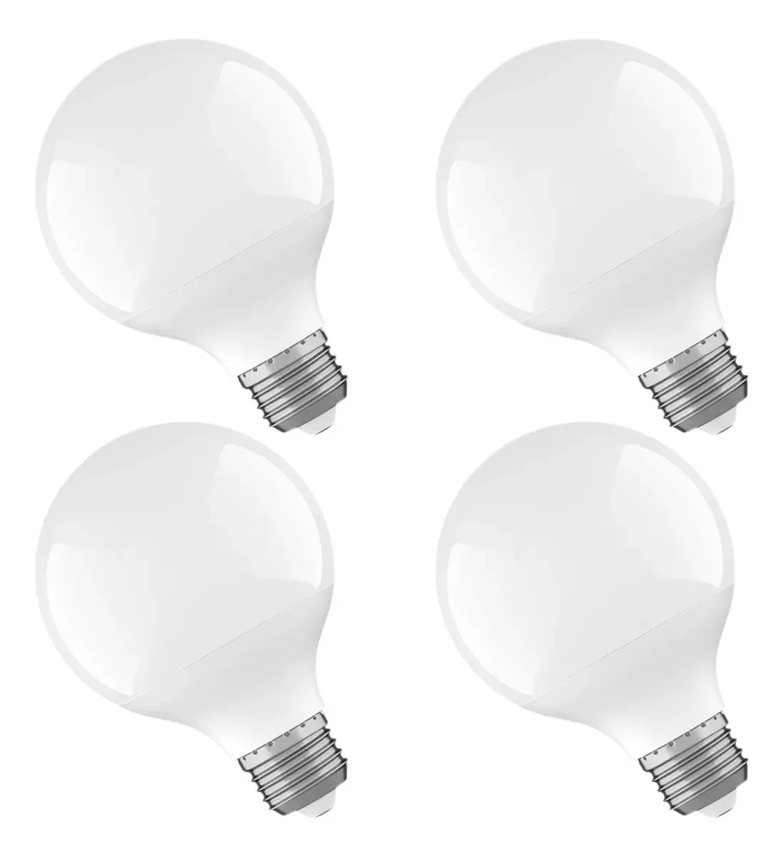 Lâmpadas LED G25 6w E26 Base, pacote com 4 lâmpadas brancas frias