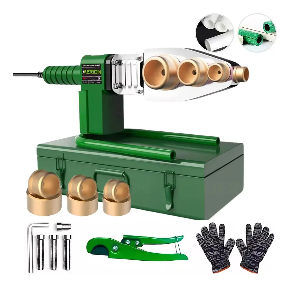 Kit de ferramentas de termofusão MERION com 3 dados e tesouras de 20-32 mm 1000w