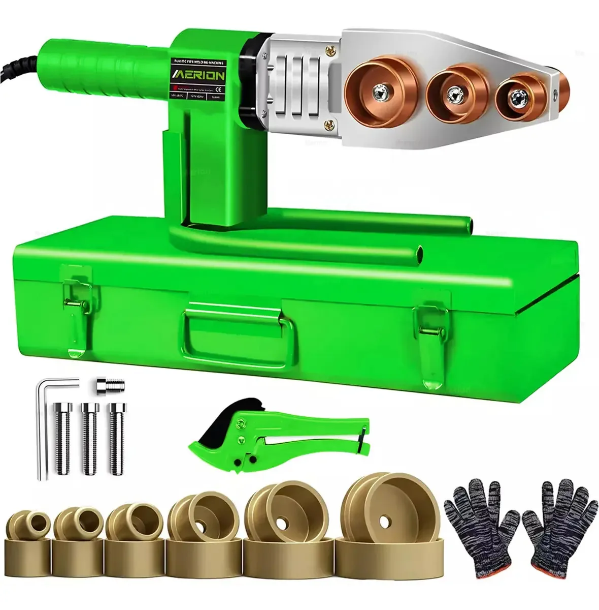 Kit de termofusão Merion 1200W com 6 dados e tesoura profissional
