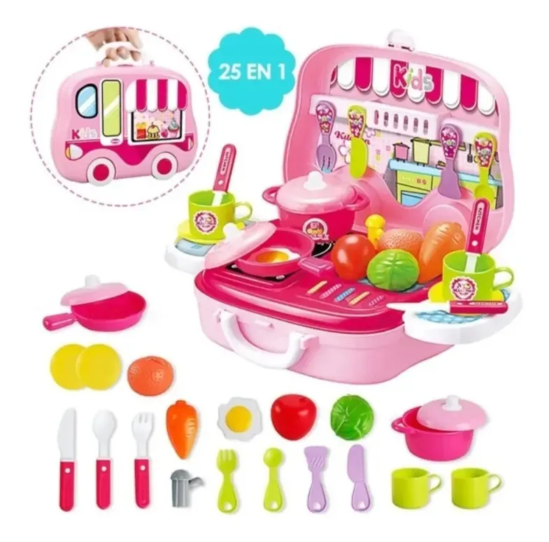Cozinha de brinquedo rosa HANGKUN HK210630CF
