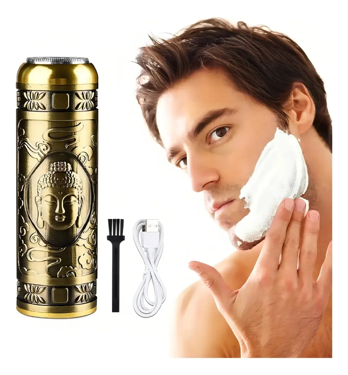 Mini barbeador elétrico profissional masculino recarregável