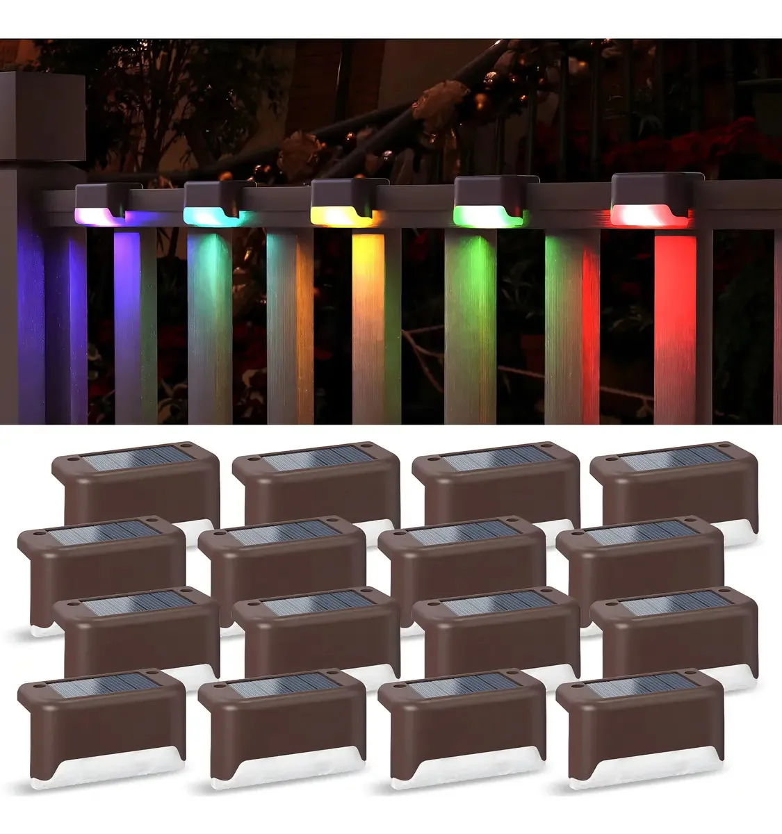 Luzes solares de deck Aponuo, 16 unidades, luzes solares