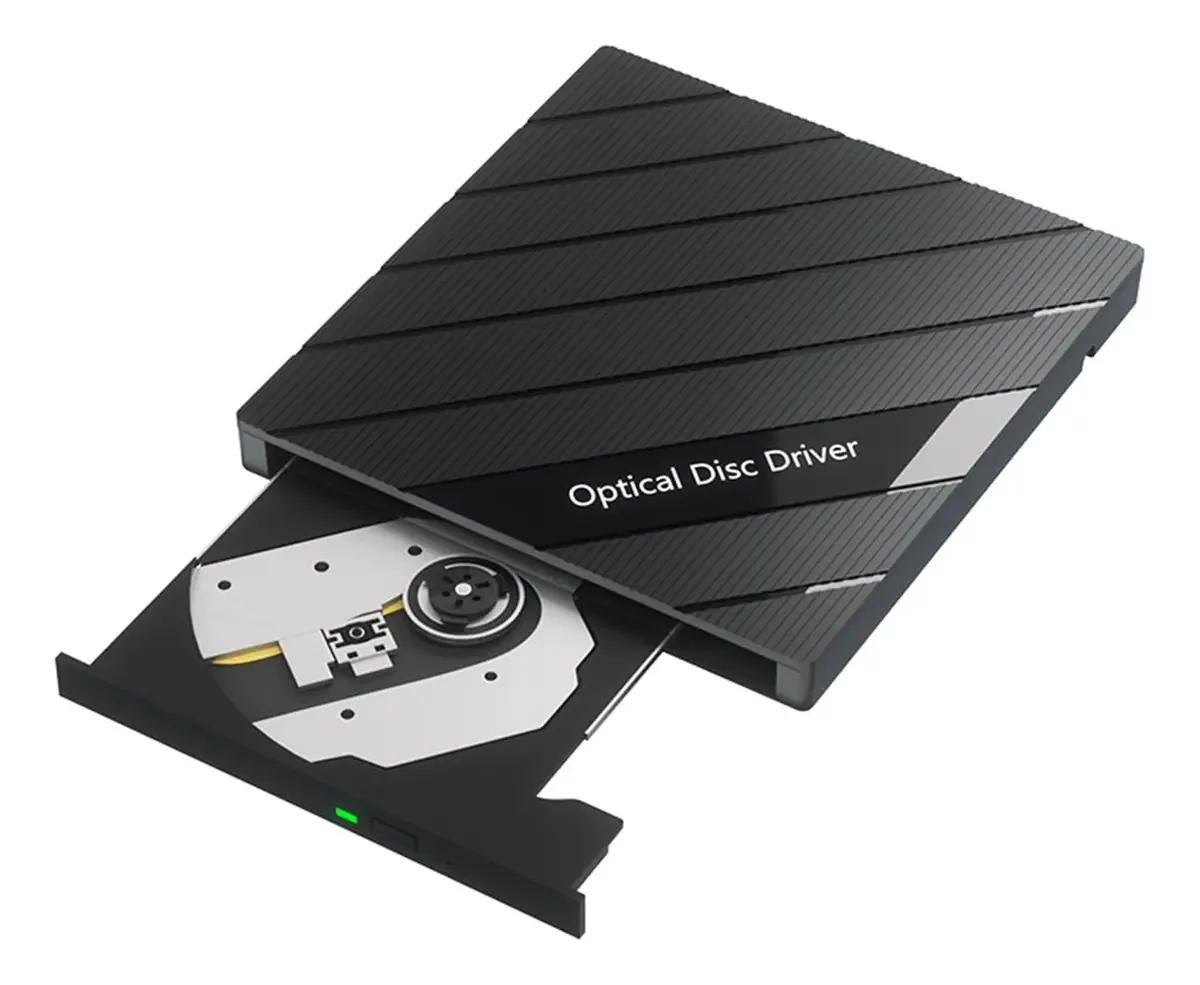 Ubxvamm Unidades de Disco Externas Portáteis, Gravador de Disco Alimentado por USB com Dados de Alta Velocidade para Portáteis e Computadores