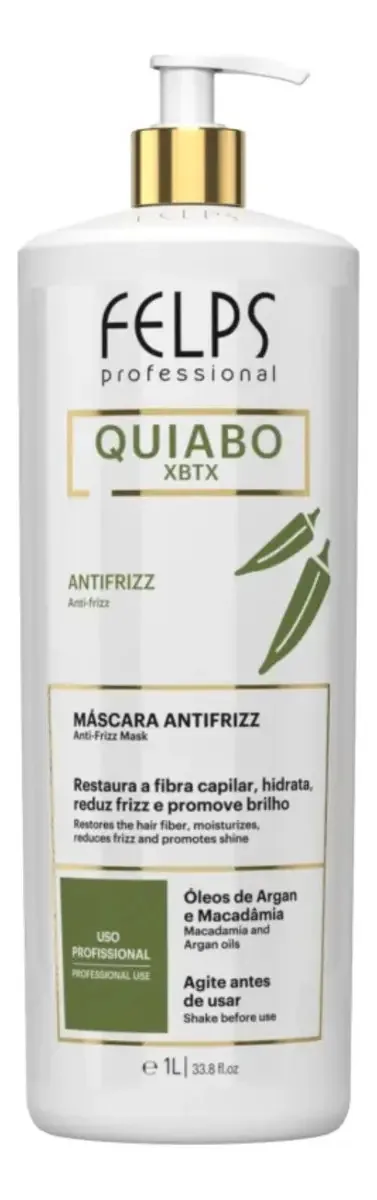 Alinhamento Capilar Felps Xbtx Quiabo Okra 1000 Ml