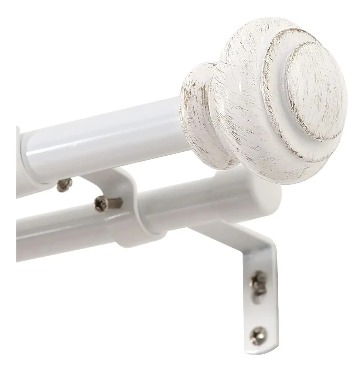 Conjunto de Varões Telescópicos para Cortinas Duplas Branco