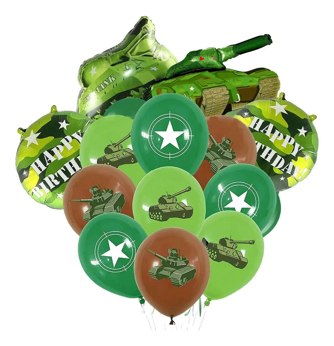 Balões militares de camuflagem, tanques, decorações militares
